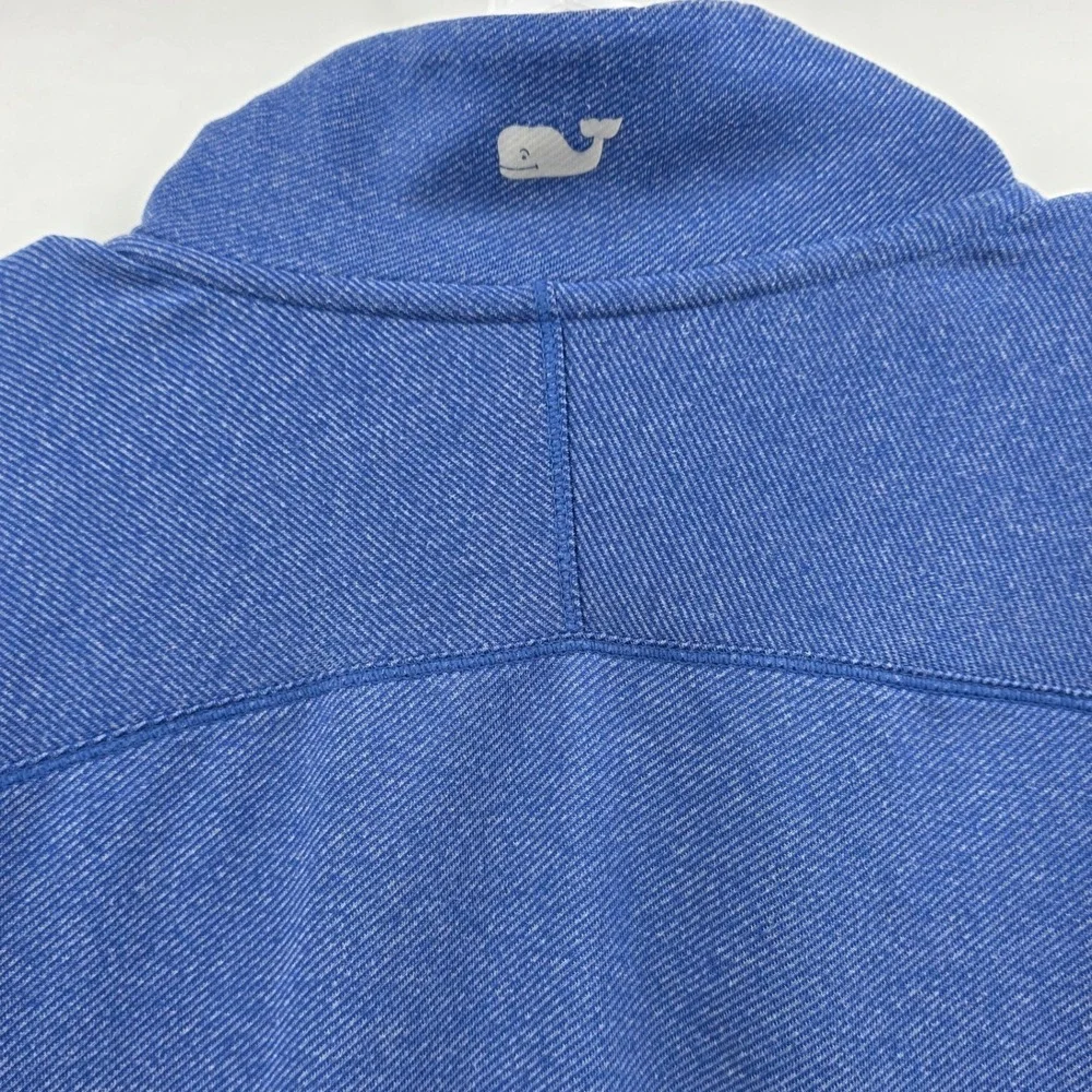 VINEYARD VINES PERFORMANCE 1/4 ZIP SHIRT WOMENS MEDIUM BLUE POCKET LIGHTWEIGHT - Picture 9 of 14